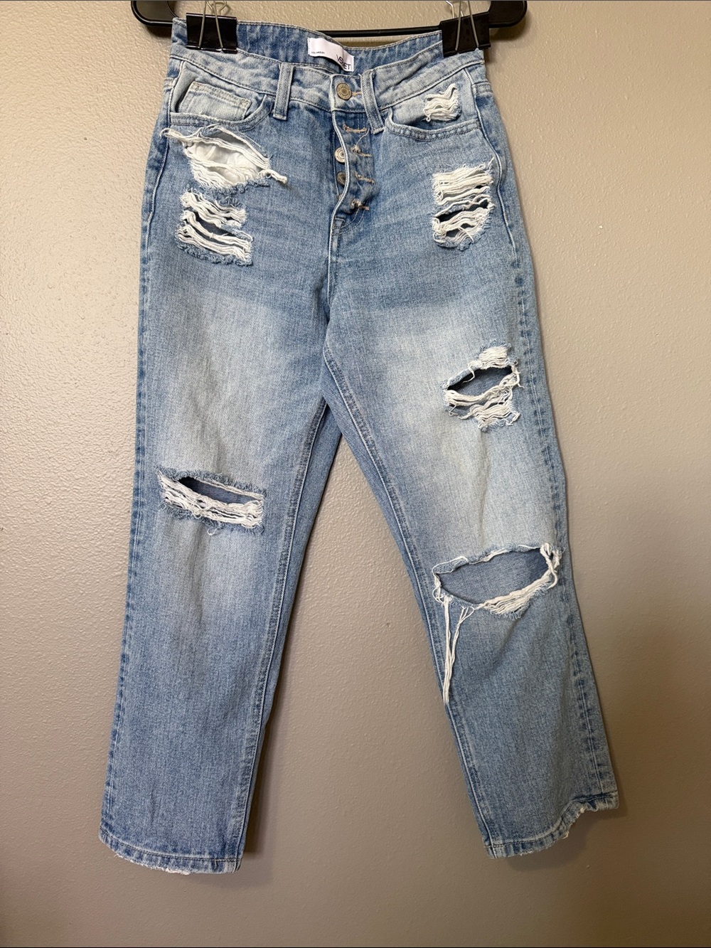 Women’s Vervet Distressed High-Rise Straight Leg Jeans